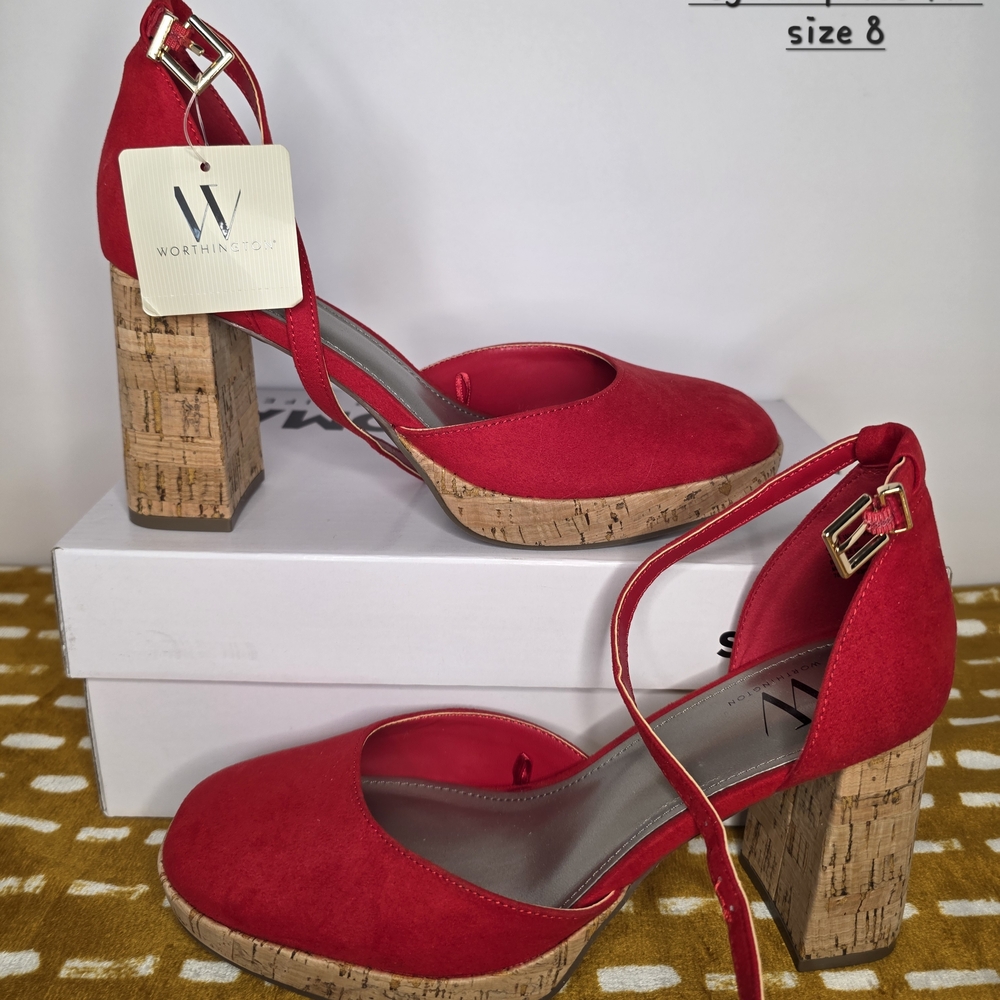 Worthington Women's Red Block Heel Shoes